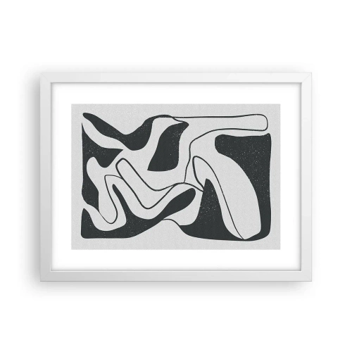 Poster in white frmae - Abstract Fun in a Maze - 40x30 cm