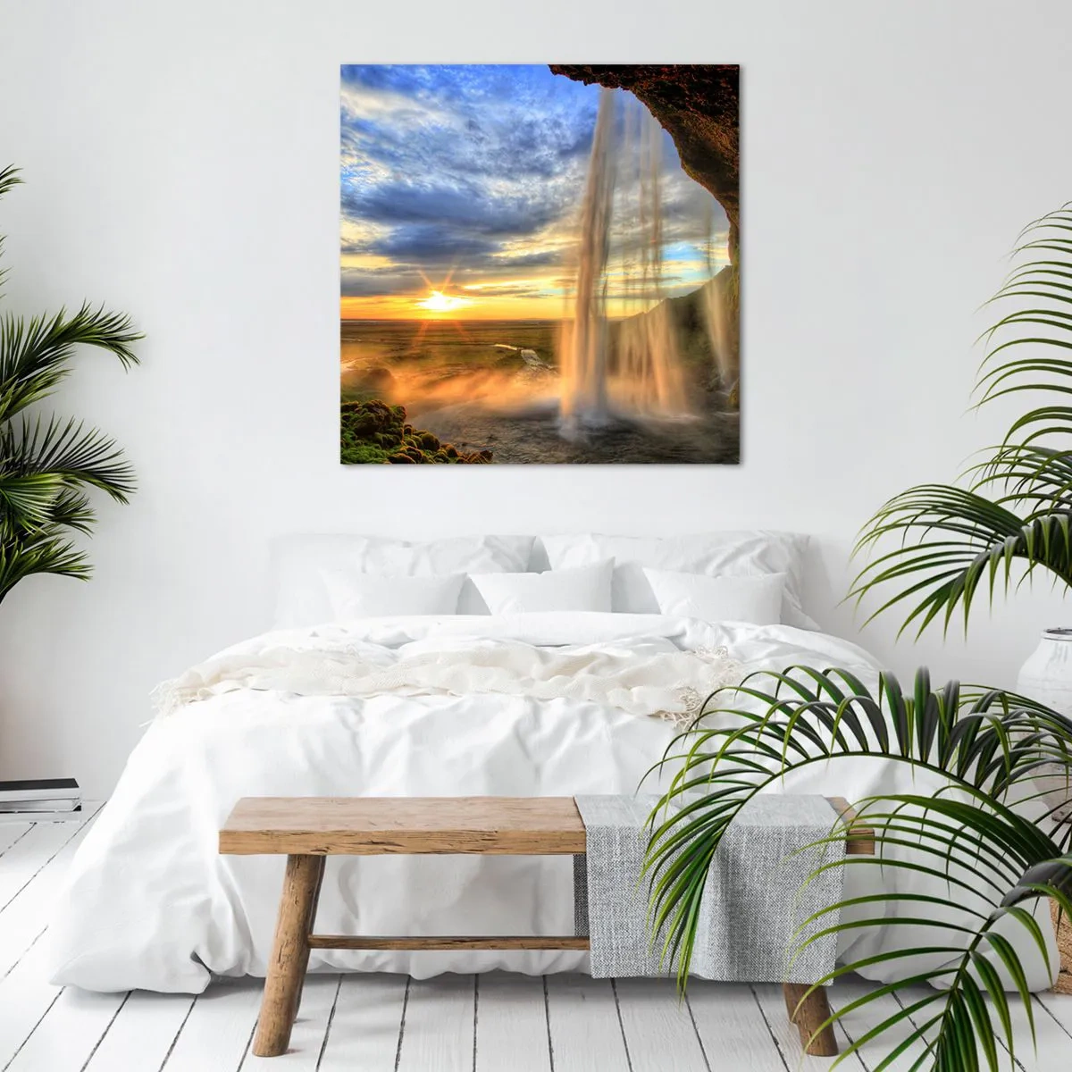 Canvas picture - World behind Raindrops - 40x40 cm