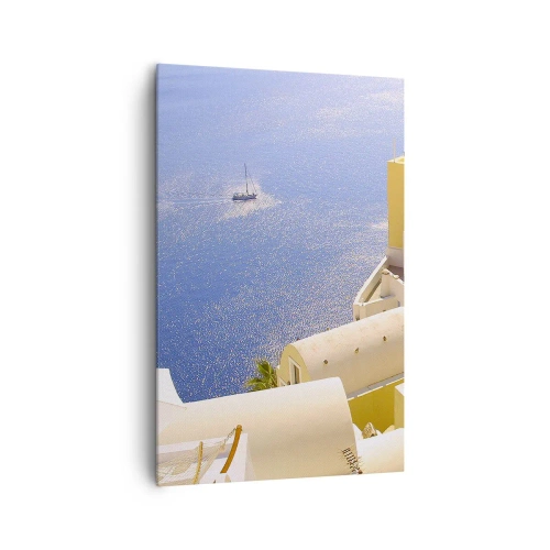 Canvas picture - Greek Landscape in White and Blue - 80x120 cm