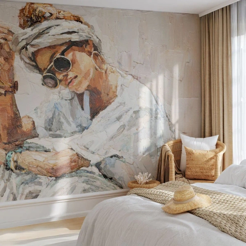 Photo Wallpaper Premium Sand - Portrait in Full Sun - Portrait, Boho, Oil - 450x315 cm