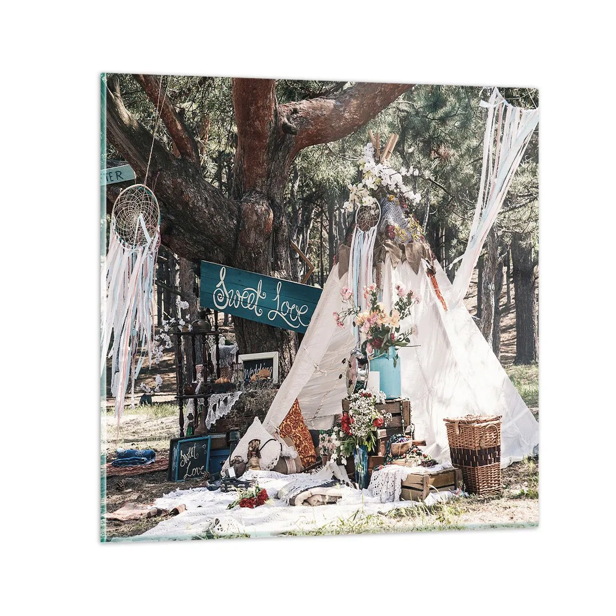 Glass picture - Make Love… - 40x40 cm