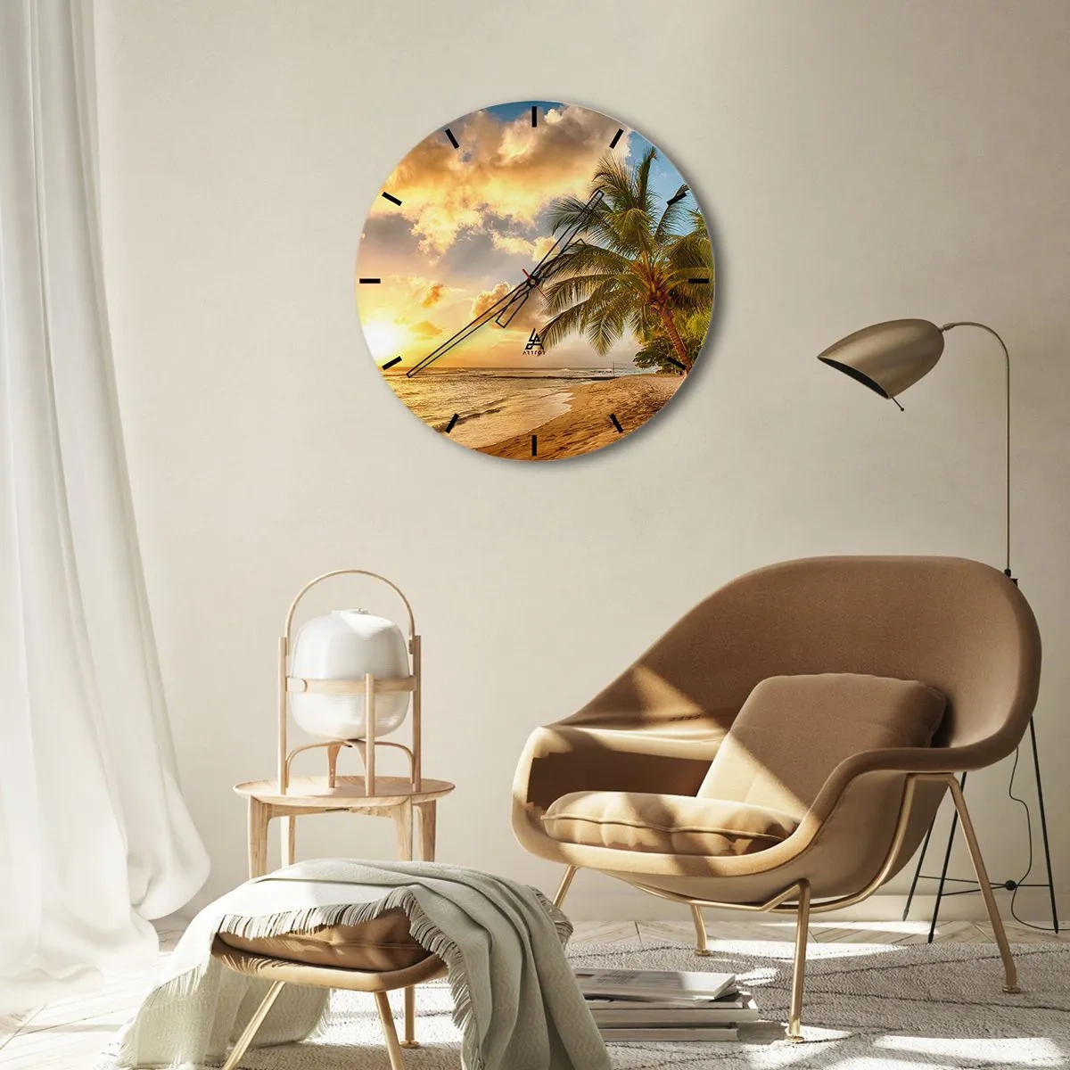 Wall clock - Clock on glass - Eternal Summer, Always Holidays - 40x40 cm
