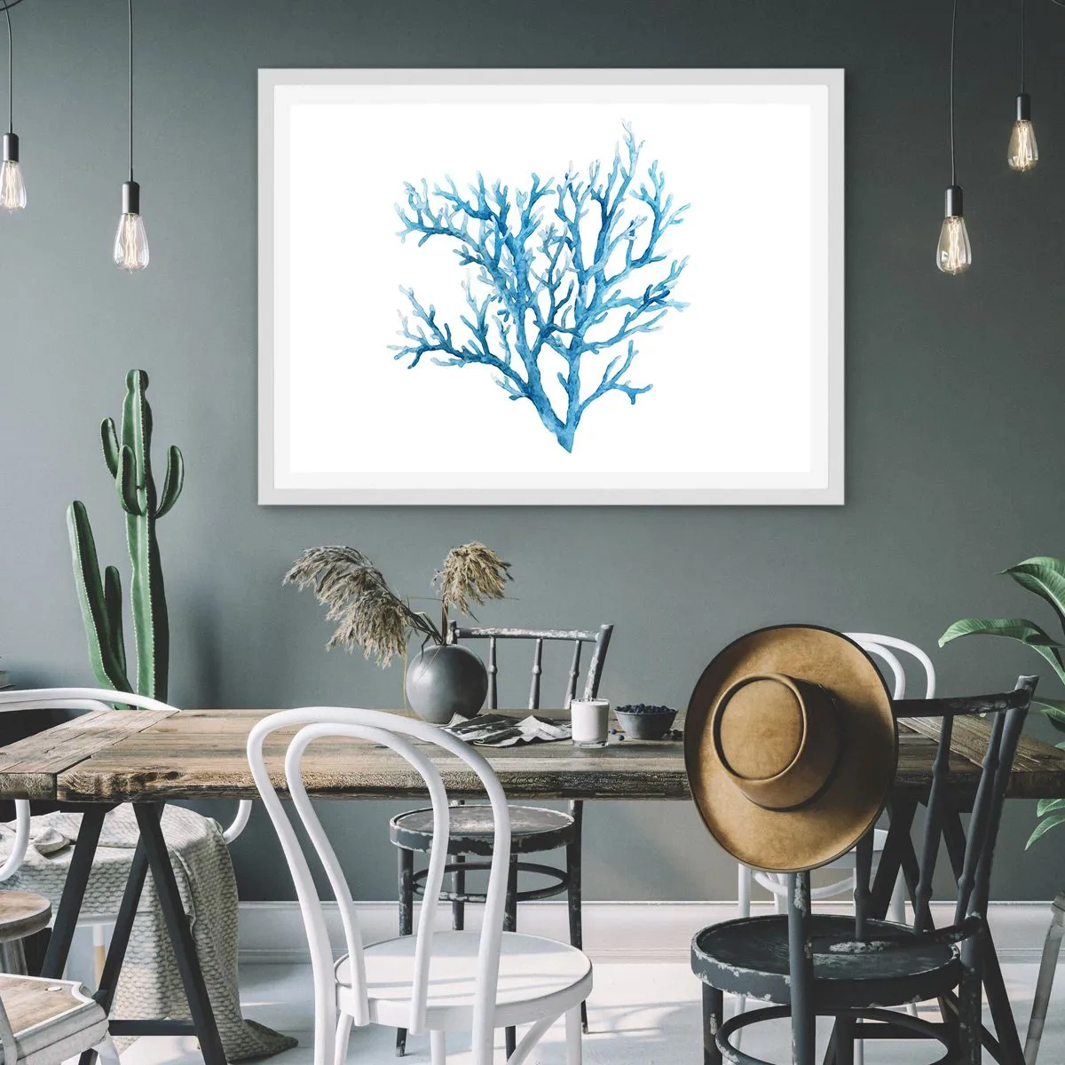 Poster in white frmae - Sea Filigree - 91x61 cm