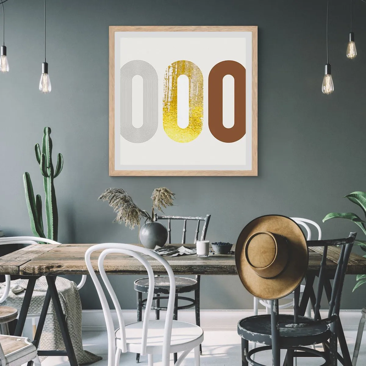 Poster in light oak frame - Ooo! - 50x50 cm