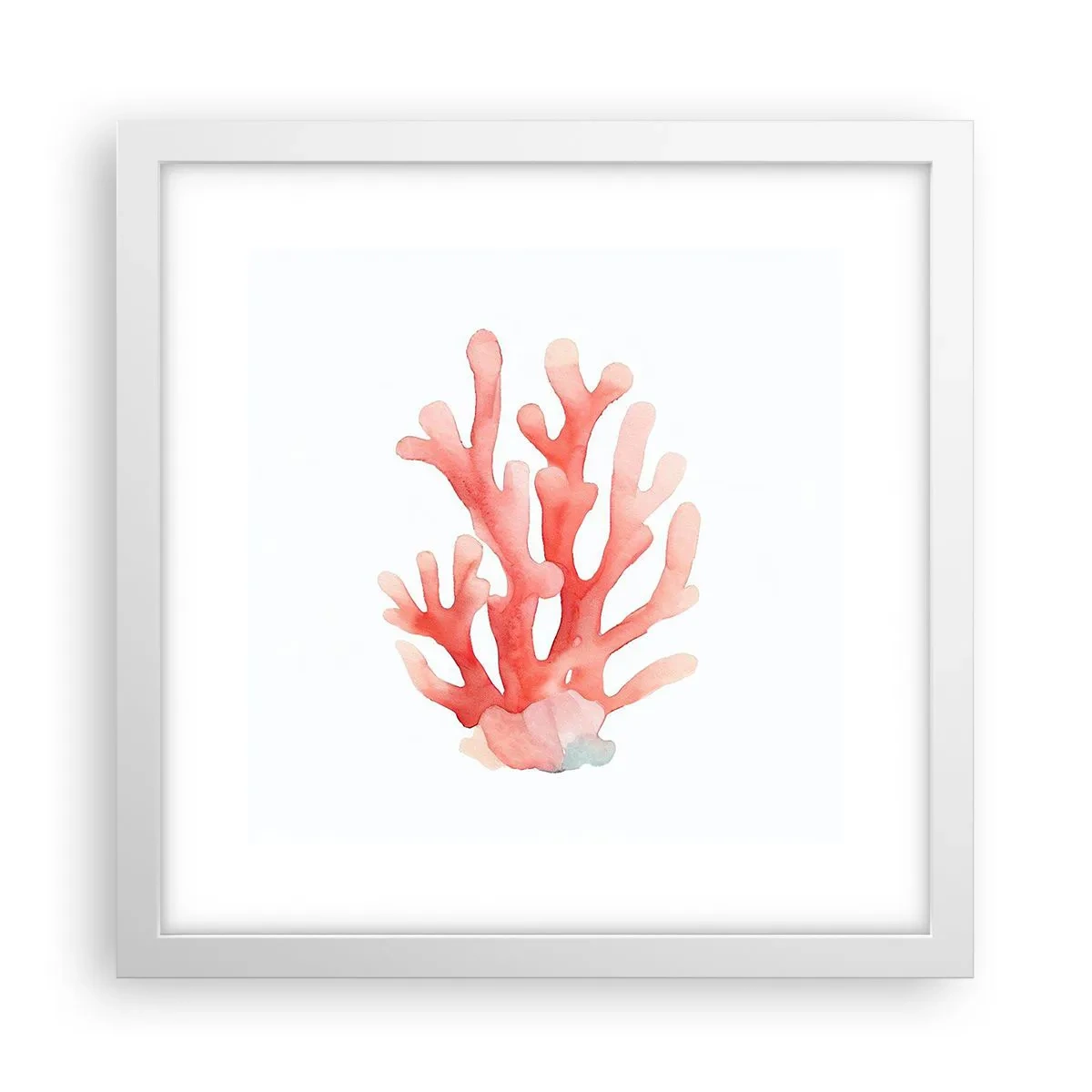 Poster in white frmae - Coral Colour Colars - 30x30 cm
