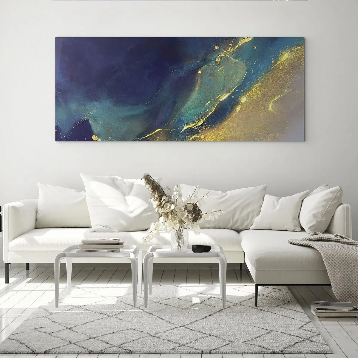 Glass picture - Golden Flood - 120x50 cm