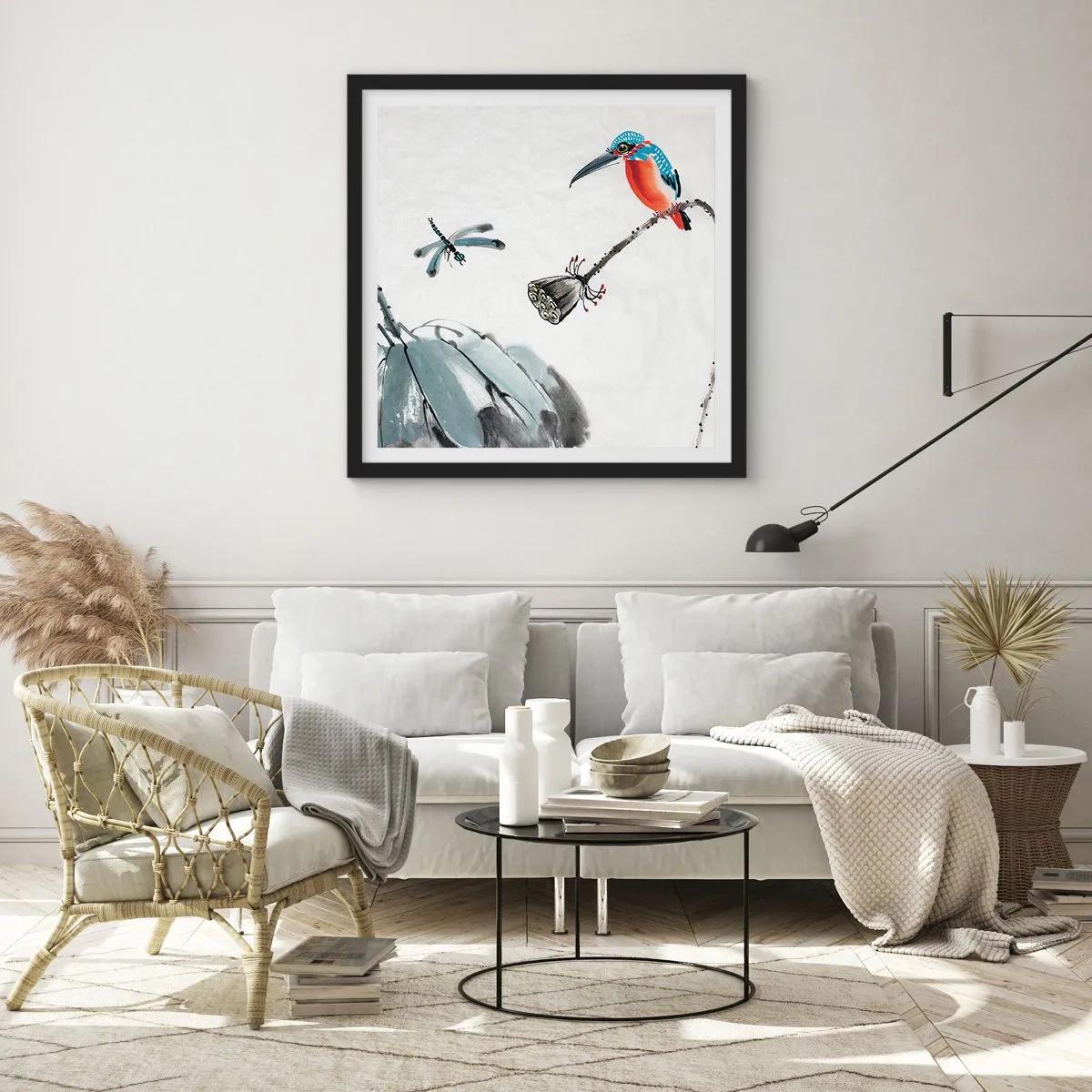 Poster in black frame - Life of a Meadow - 30x30 cm