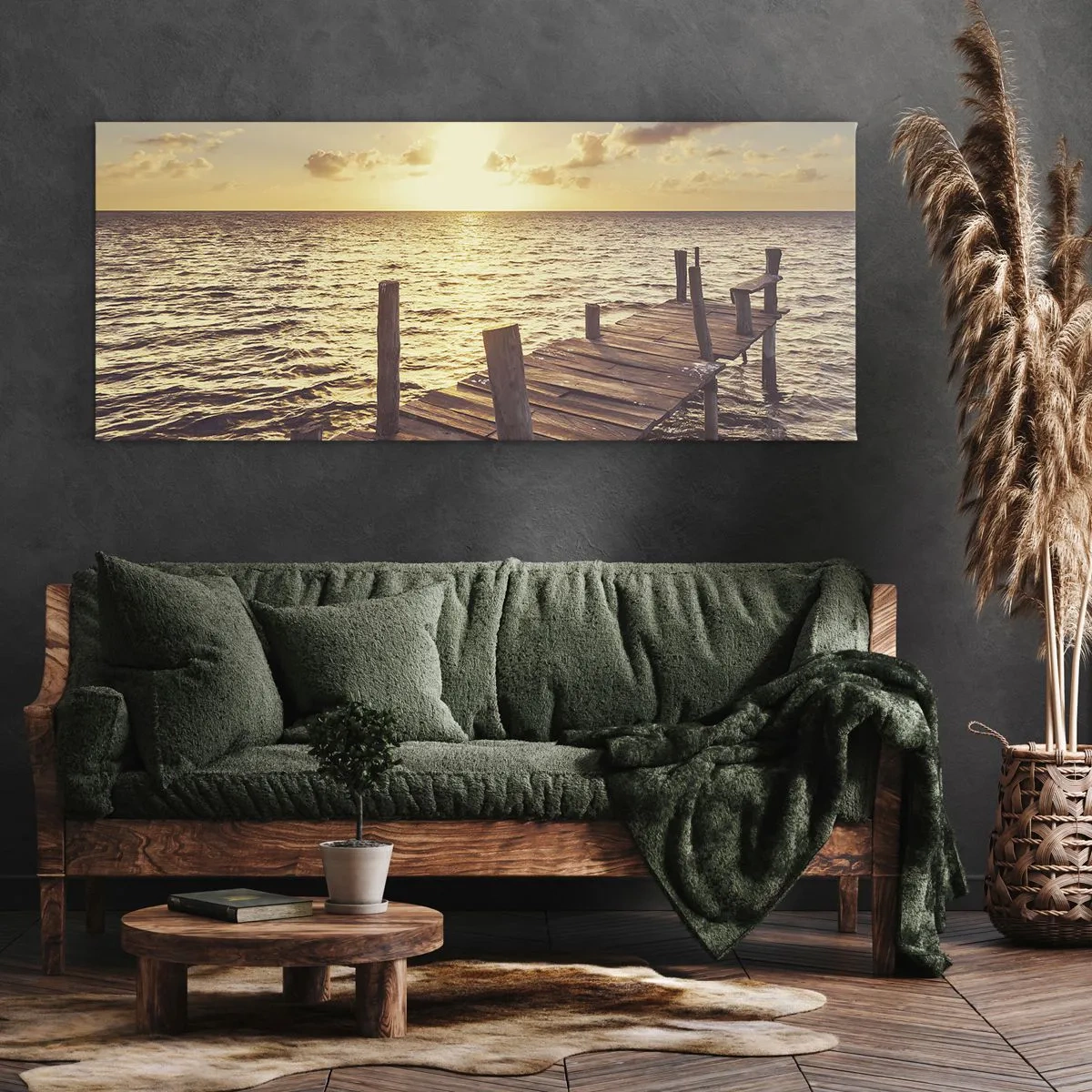 Canvas picture - Golden Land of Tranquility - 120x50 cm