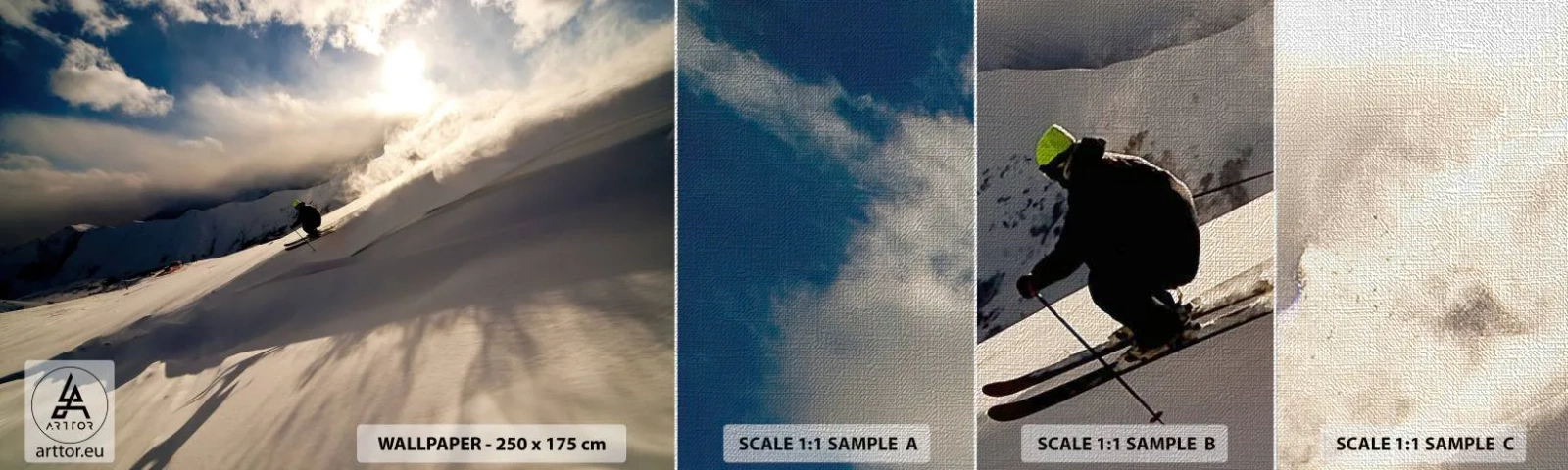 Photo Wallpaper Sample Premium Canvas - Mountain Challenge Accepted - Sports and Hobbies, Mountains, Alps - 100x30 cm