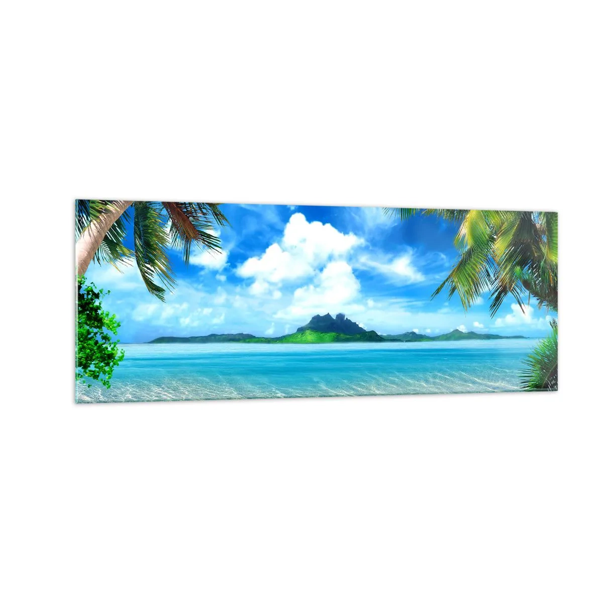 Glass picture - Blue Tropics - 140x50 cm