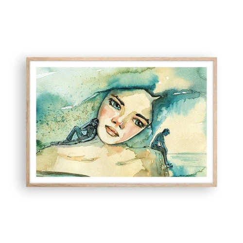 Poster in light oak frame - Am I Blue? - 91x61 cm