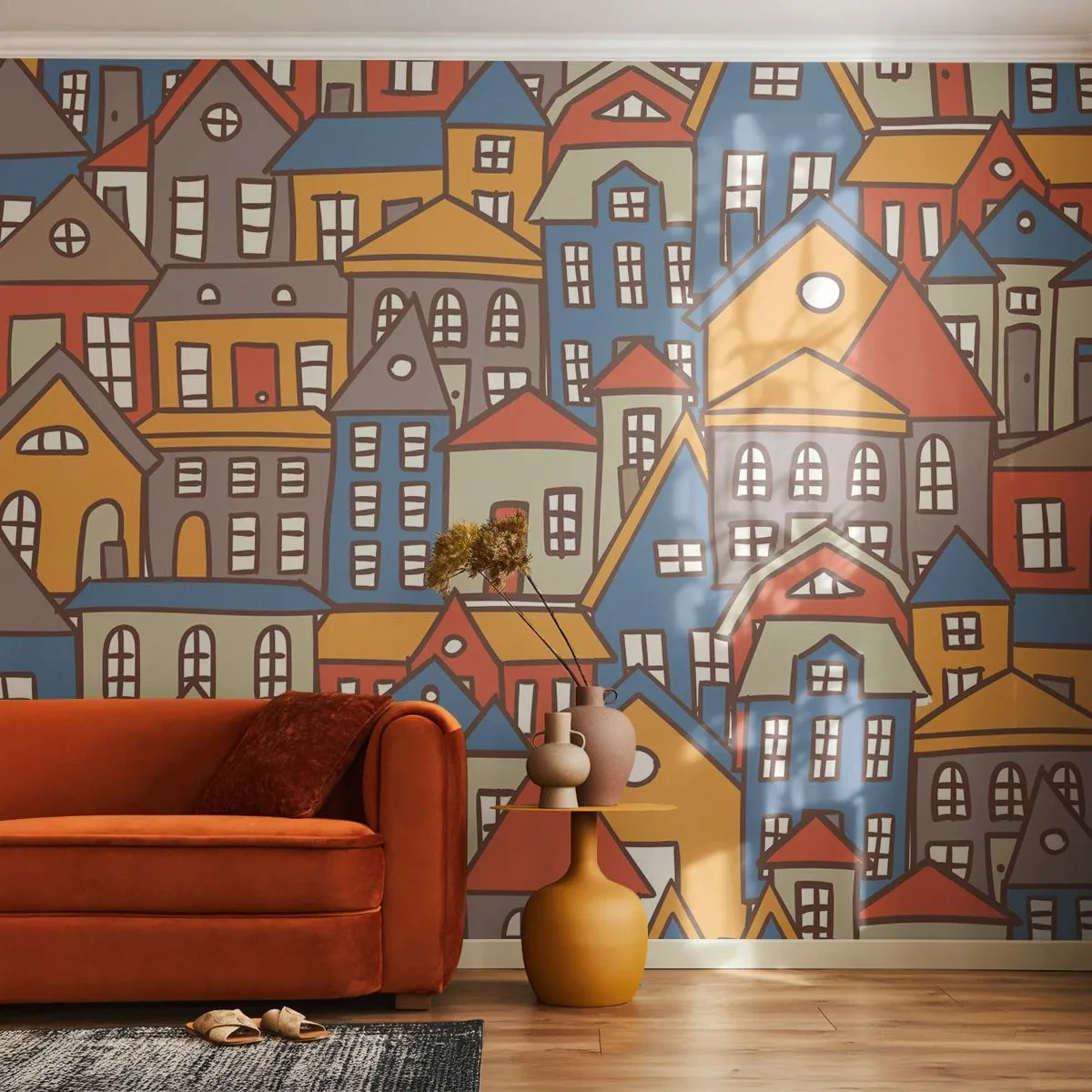 Photo Wallpaper Premium Canvas - House after House - City, Architecture, Old Town - 100x70 cm
