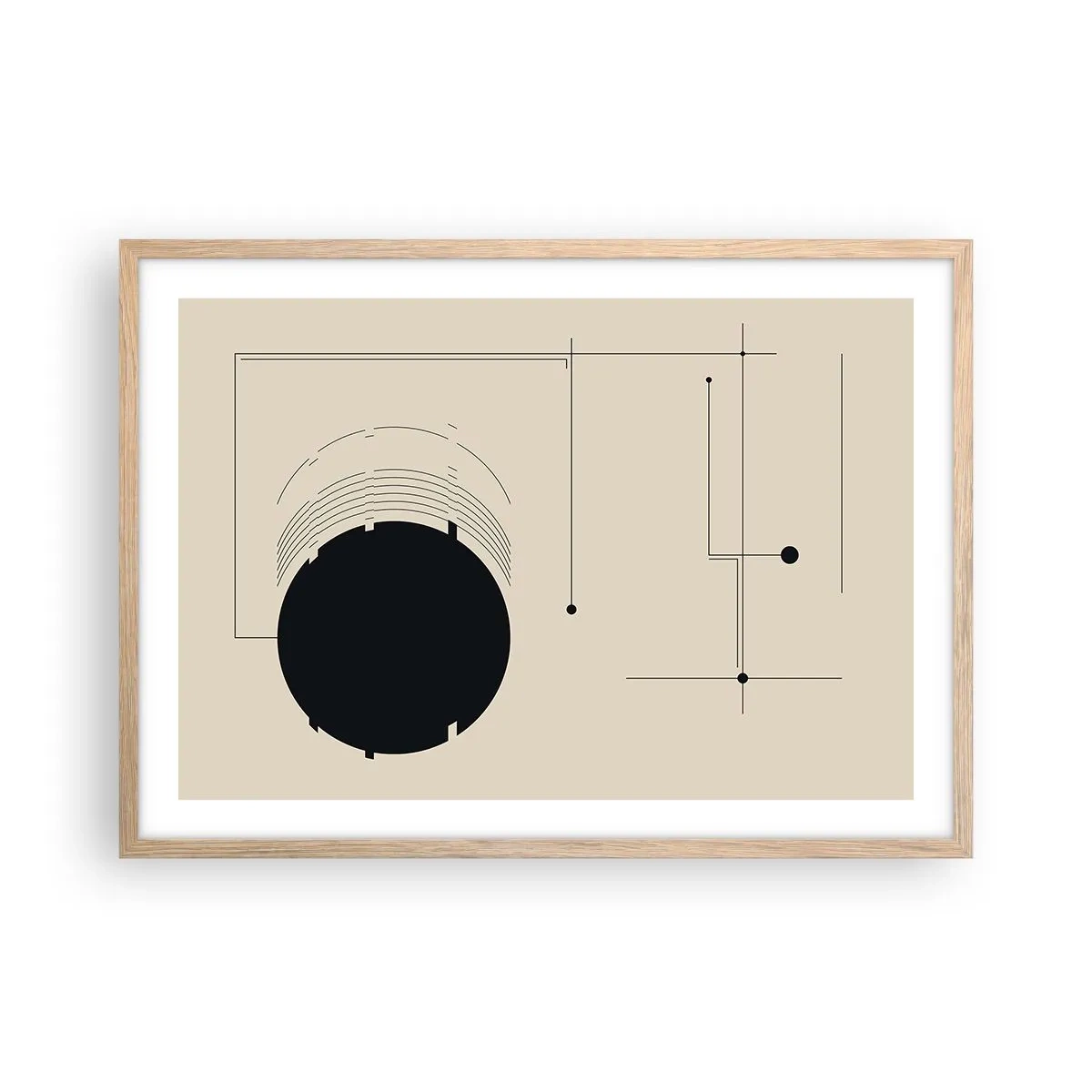 Poster in light oak frame - Springy and Dynamic Composition - 70x50 cm