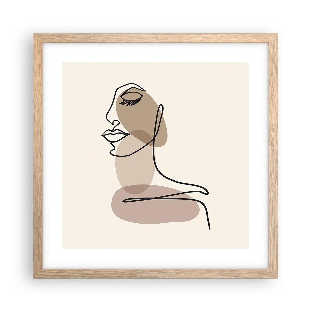 Poster in light oak frame - Certain Line of Beauty - 40x40 cm