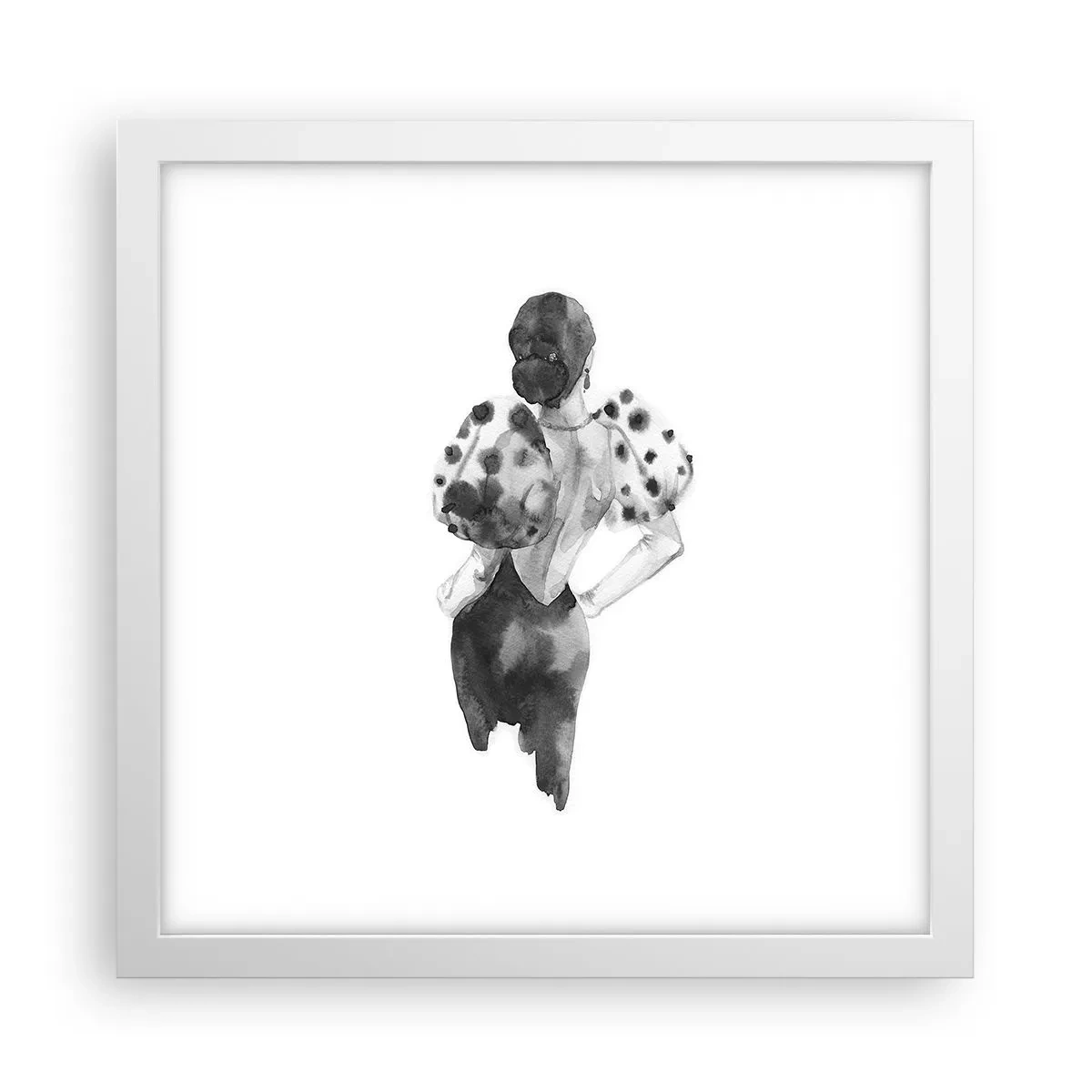 Poster in white frmae - She Passed by - 30x30 cm