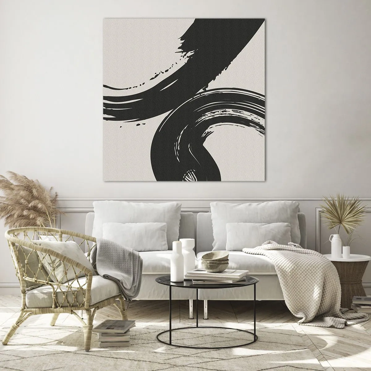 Glass picture - With Big Circural Strokes - 70x70 cm