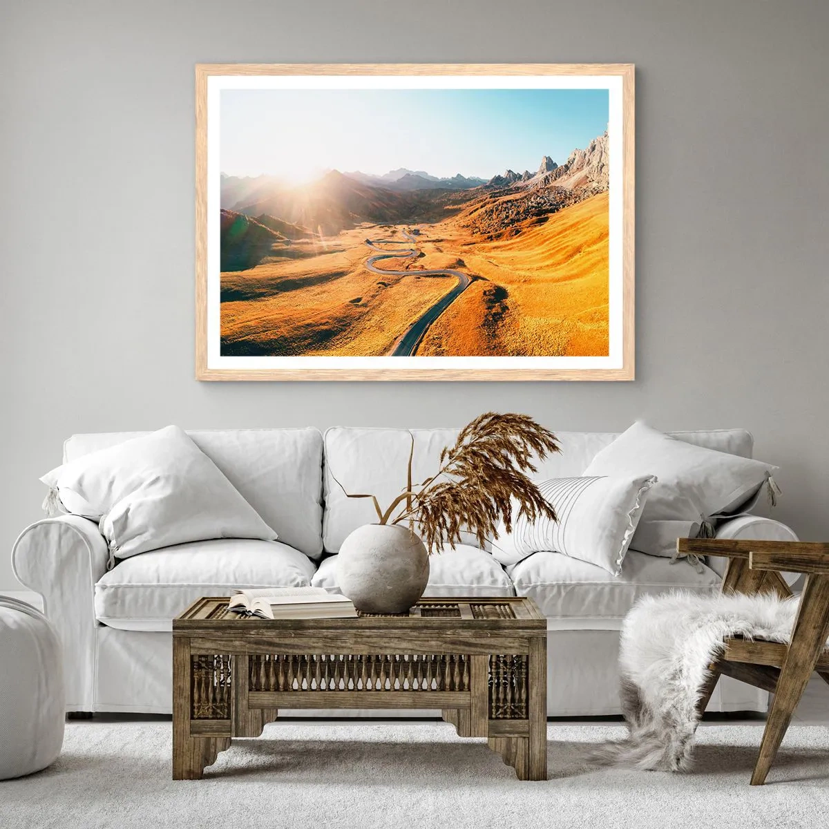 Poster in light oak frame - In a Golden Valley - 40x30 cm