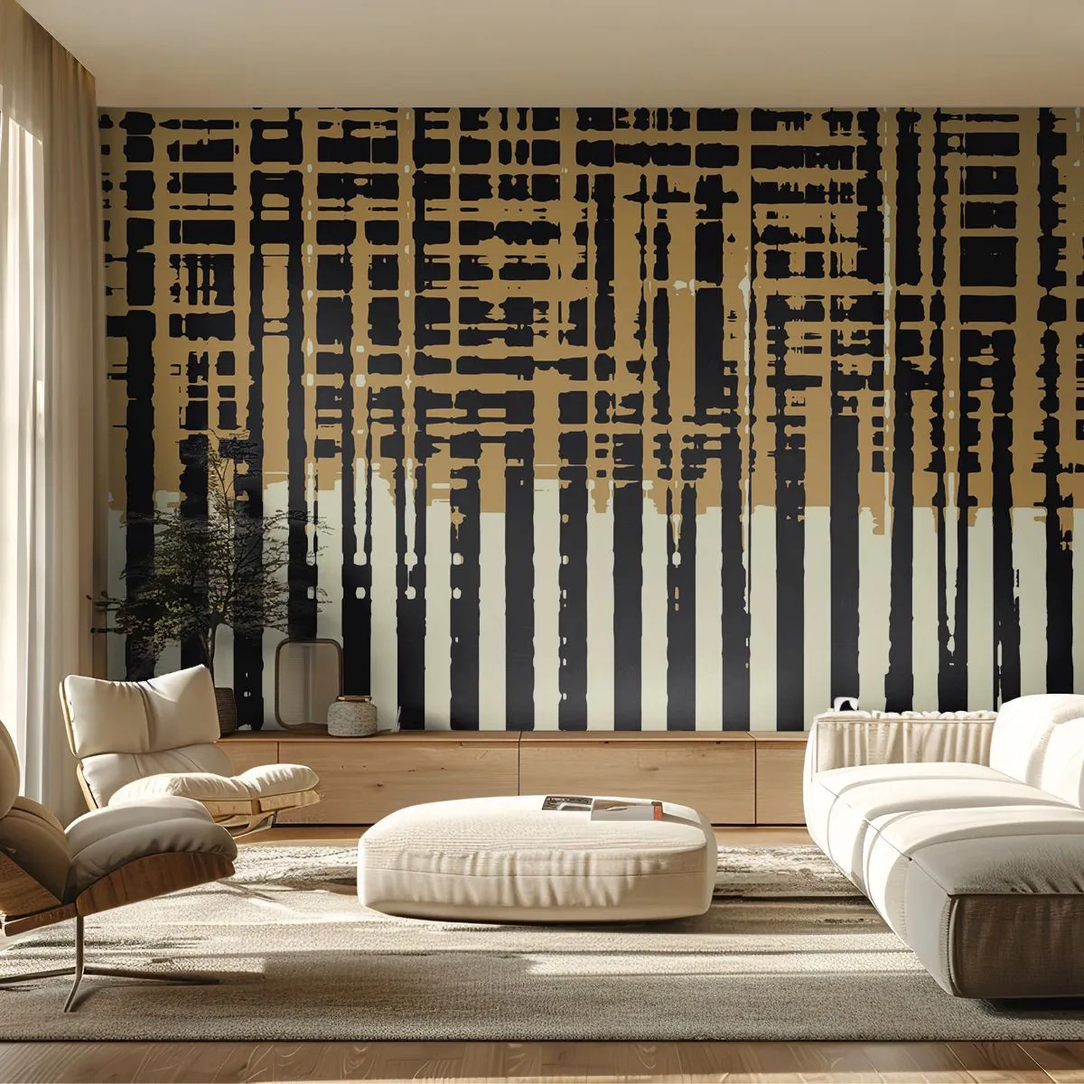 Photo Wallpaper Premium Canvas - Architectural Abstract - Abstraction, Piece, Lines - 250x175 cm