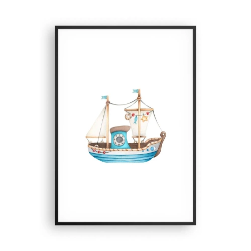 Poster in black frame - Ahoy, Adventure! - 70x100 cm