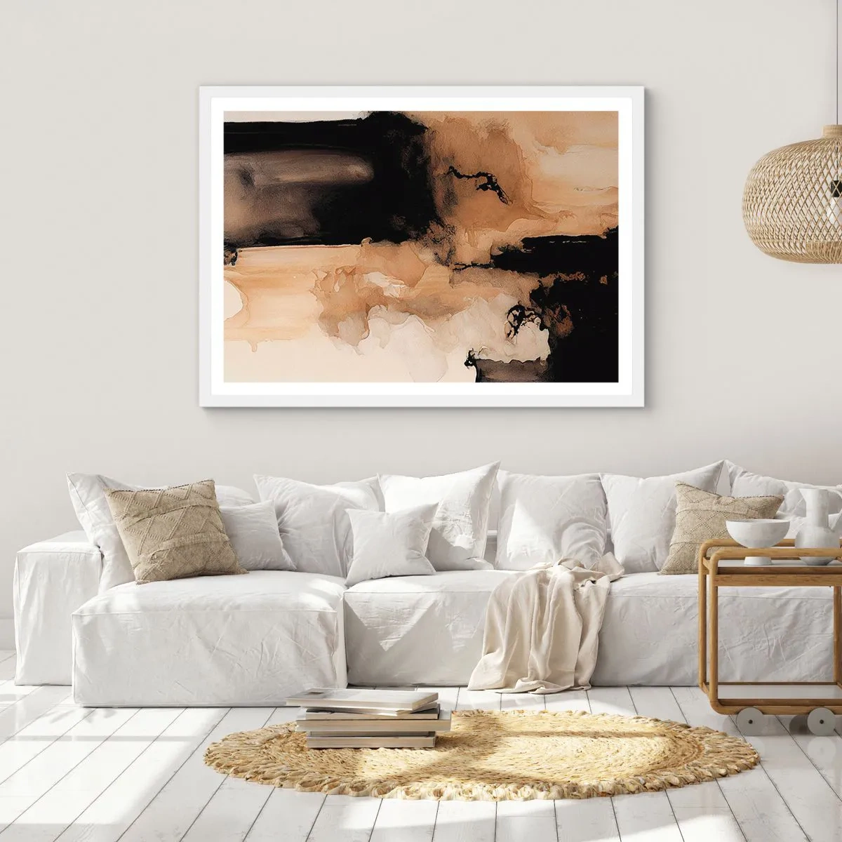 Poster in white frmae - Intriguing Abstract - 100x70 cm