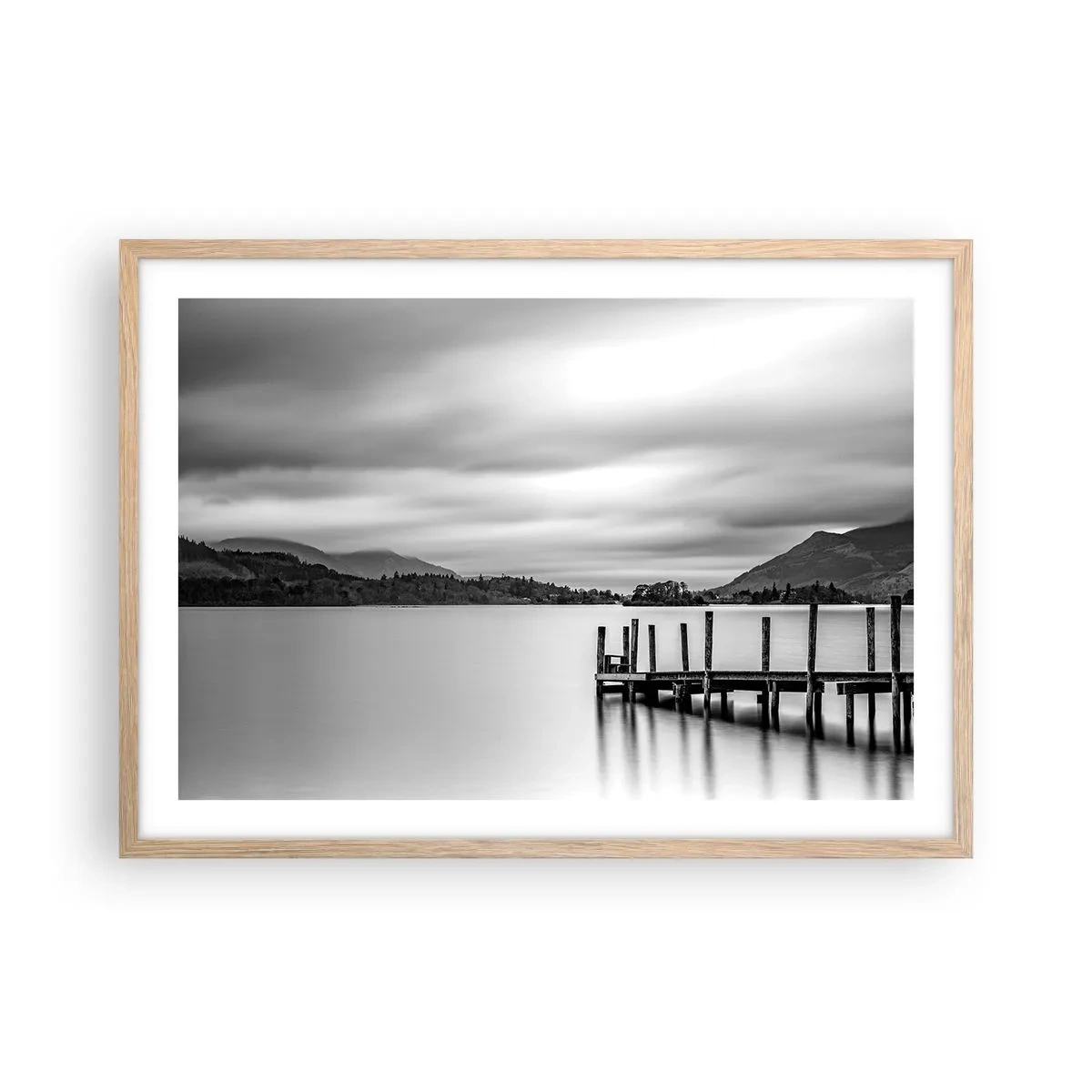Poster in light oak frame - Tranquility and Power - 70x50 cm
