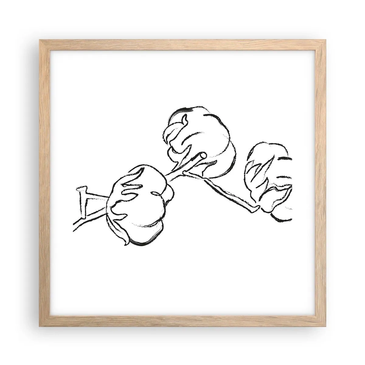 Poster in light oak frame - Cotton Fluff - 40x40 cm