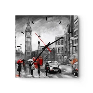 Wall clock - Clock on glass - Not Such a Grey City - 30x30 cm