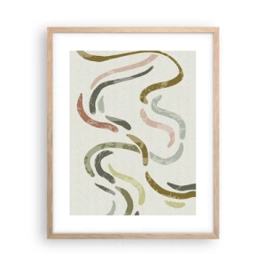 Poster in light oak frame - Cheerful Dance of Abstraction - 40x50 cm