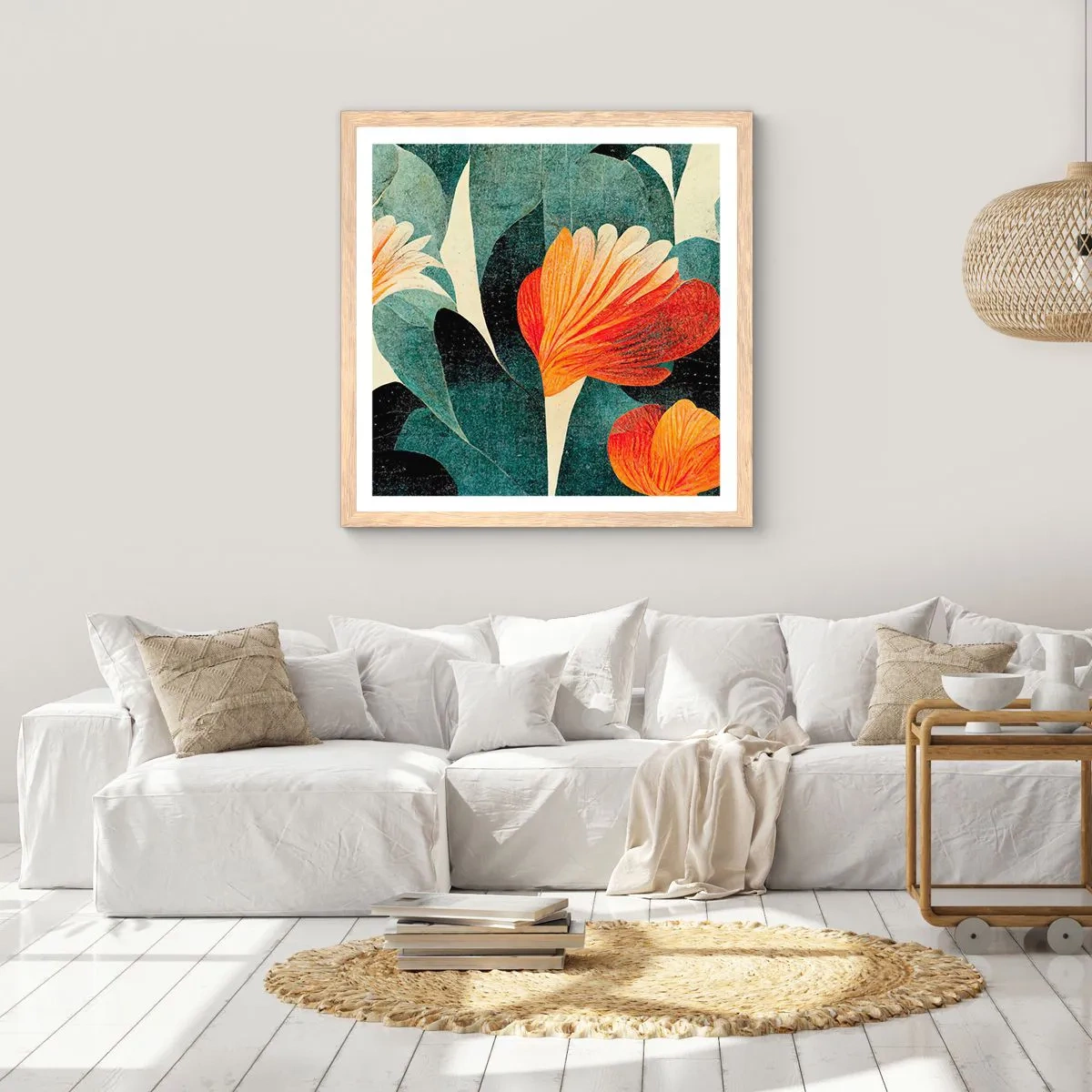 Poster in light oak frame - Heat of the Tropics, Coolness of the Ground - 60x60 cm