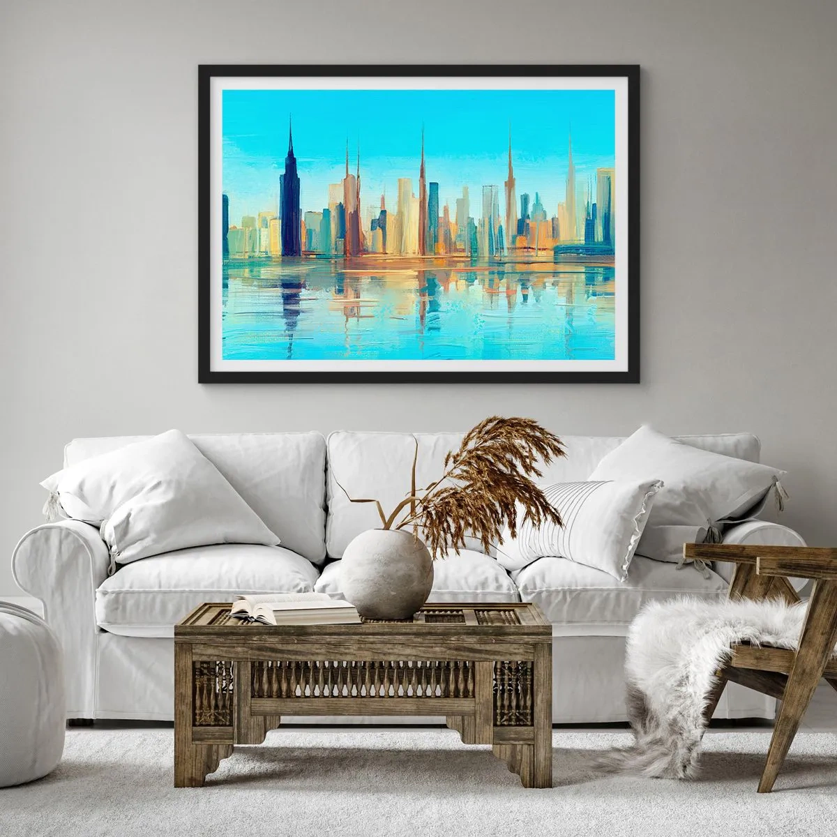 Poster in black frame - Sunny Metropolis - 50x40 cm