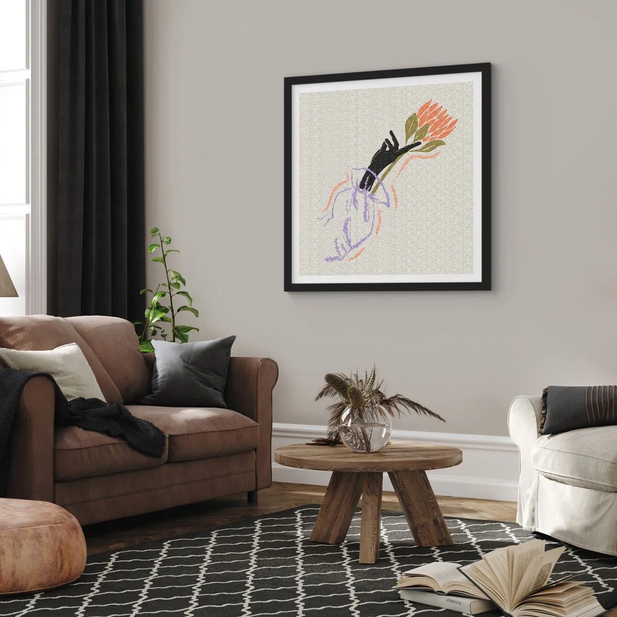 Poster in black frame - Sister Touch - 40x40 cm