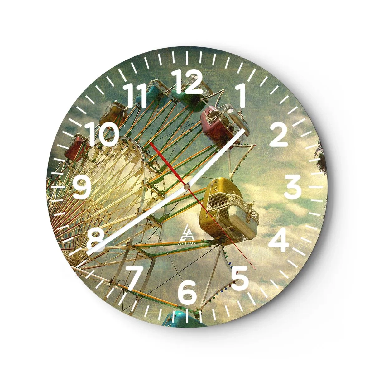 Wall clock - Clock on glass - There Will Be Fun… - 30x30 cm