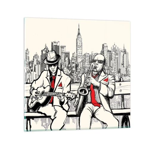 Glass picture - New York Improvisation - 60x60 cm