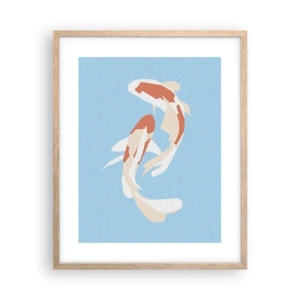 Poster in light oak frame - Spontaneous Synchronised Swim - 40x50 cm