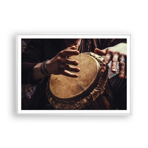 Poster in white frmae - In the Rhythm of the Heart - 100x70 cm