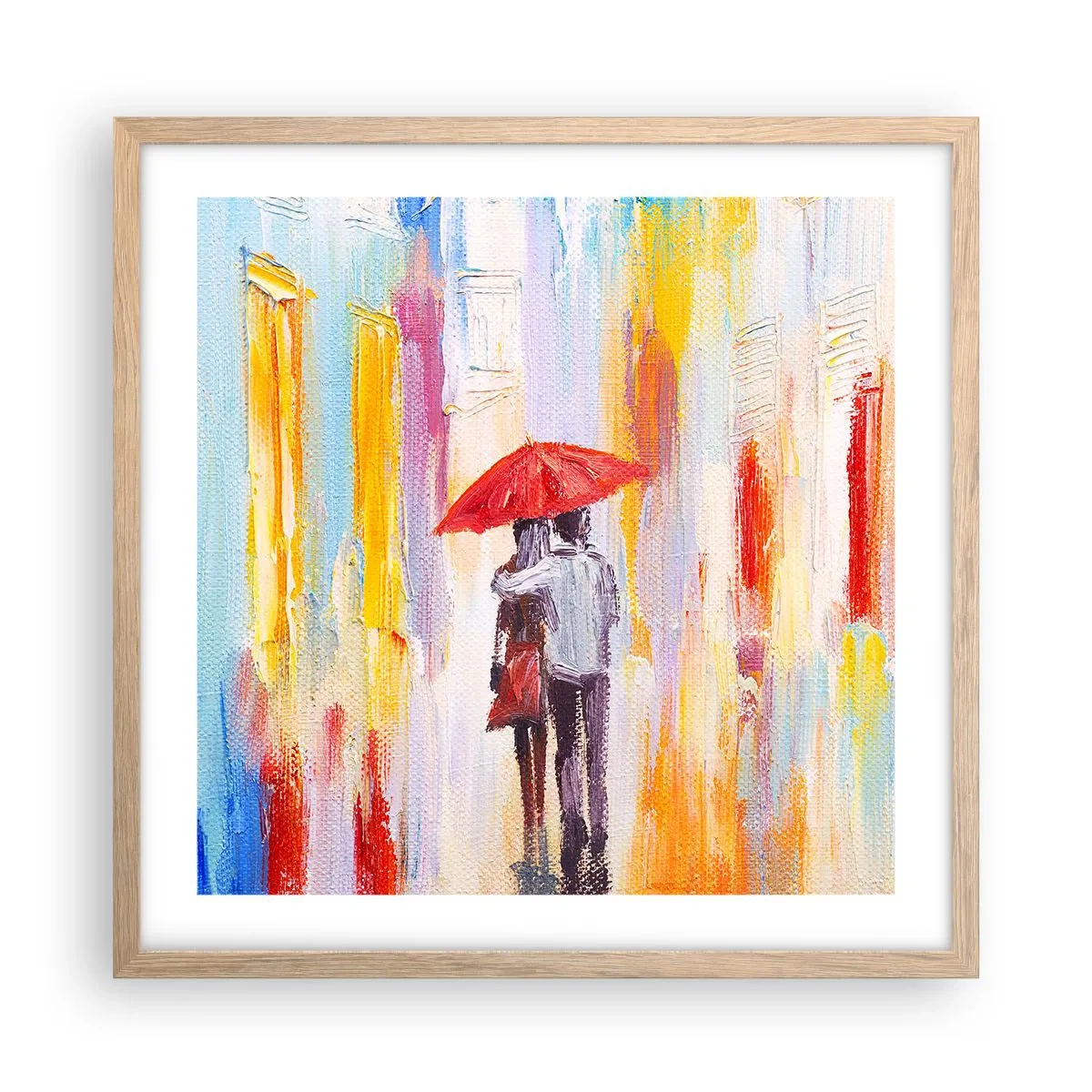 Poster in light oak frame - Let It rain - 50x50 cm