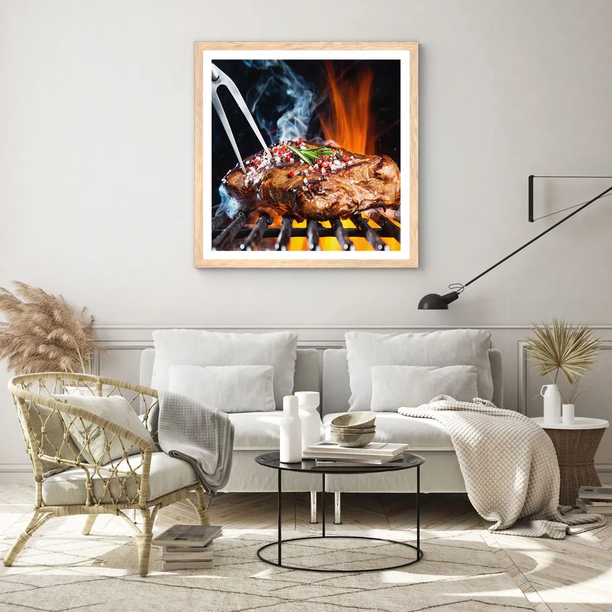 Poster in light oak frame - Juicy and Fragrant - 30x30 cm