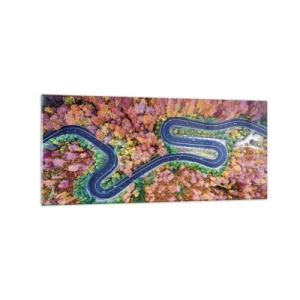 Glass picture - Winding Path through a Forest - 120x50 cm