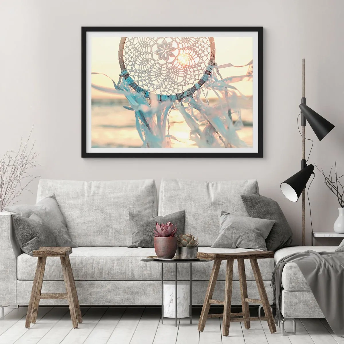 Poster in black frame - Lace Totem - 40x30 cm