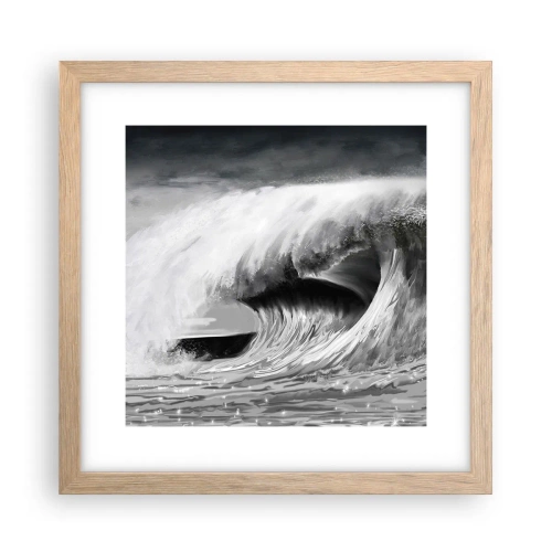 Poster in light oak frame - Wrath of the Ocean - 30x30 cm