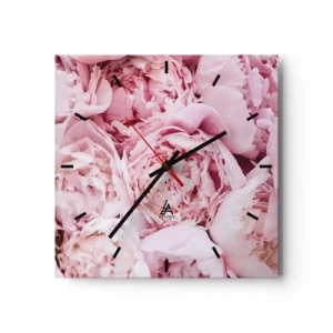 Wall clock - Clock on glass - Cuddly and Fragrant - 40x40 cm