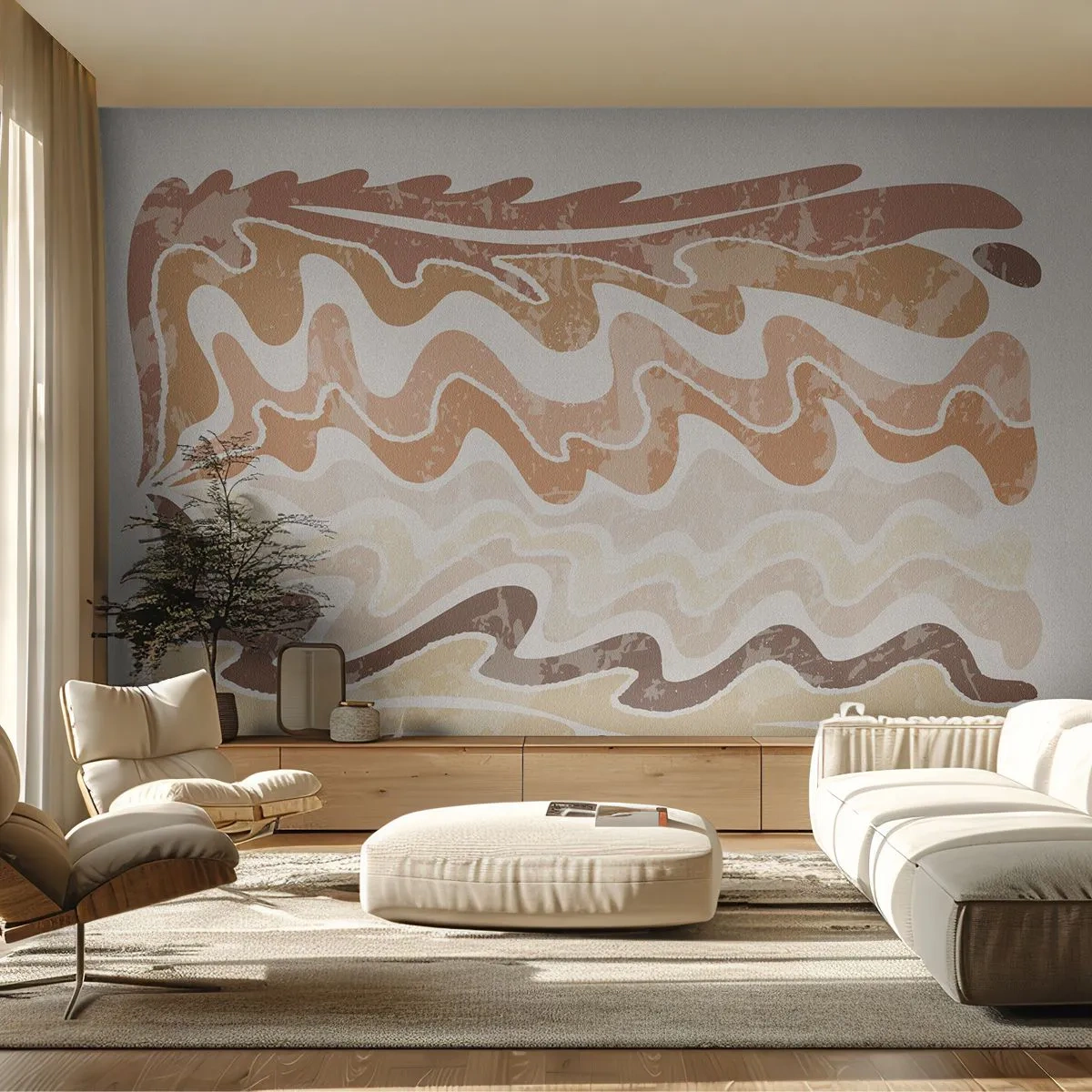 Self-Adhesive Photo Wallpaper Deluxe Sticker - Good Energy - Good Emotions - Aged, Boho, Piece - 450x315 cm