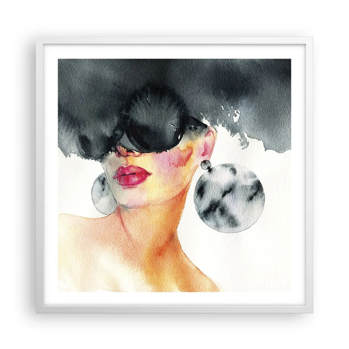 Poster in white frmae - Secret of Elegance - 60x60 cm