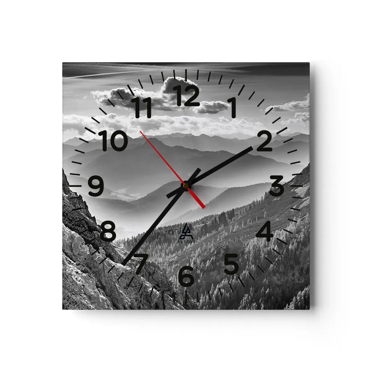 Wall clock - Clock on glass - All the Way to the Horizon - 40x40 cm