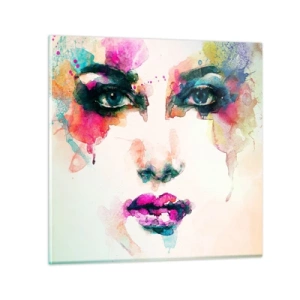 Glass picture - Portrait Painted by a Rainbow - 60x60 cm