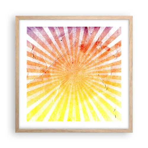 Poster in light oak frame - Sunrises and Sunsets - 50x50 cm