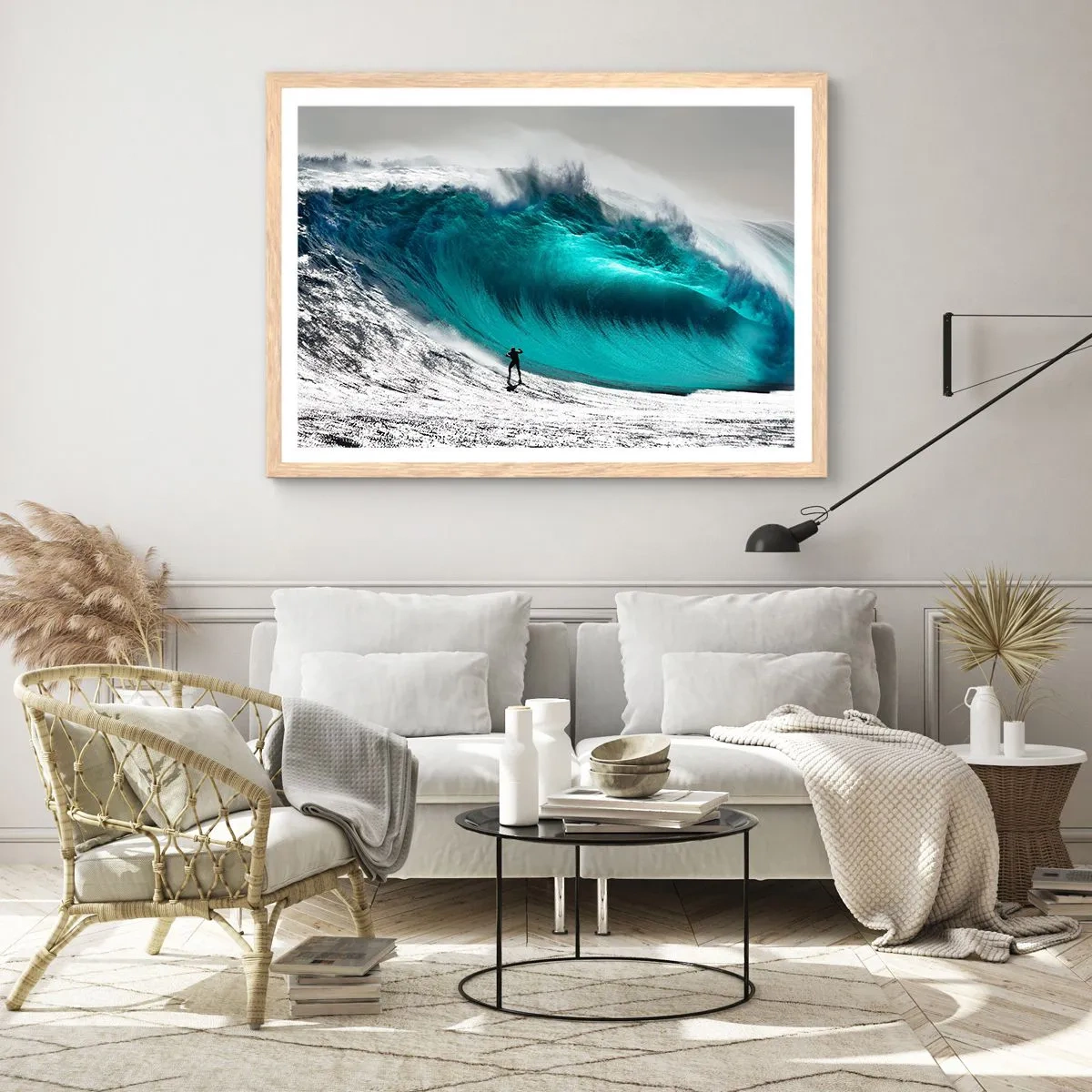 Poster in light oak frame - Challenge Accepted - 100x70 cm