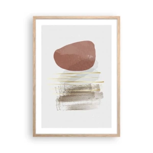 Poster in light oak frame - Abstract Colonnade - 50x70 cm