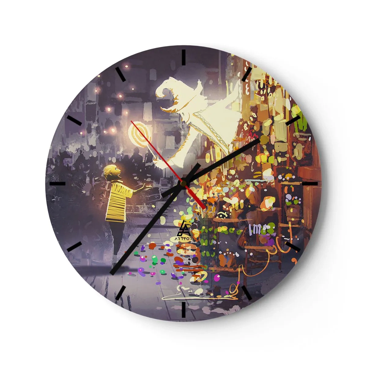 Wall clock - Clock on glass - Magic Exists - 40x40 cm