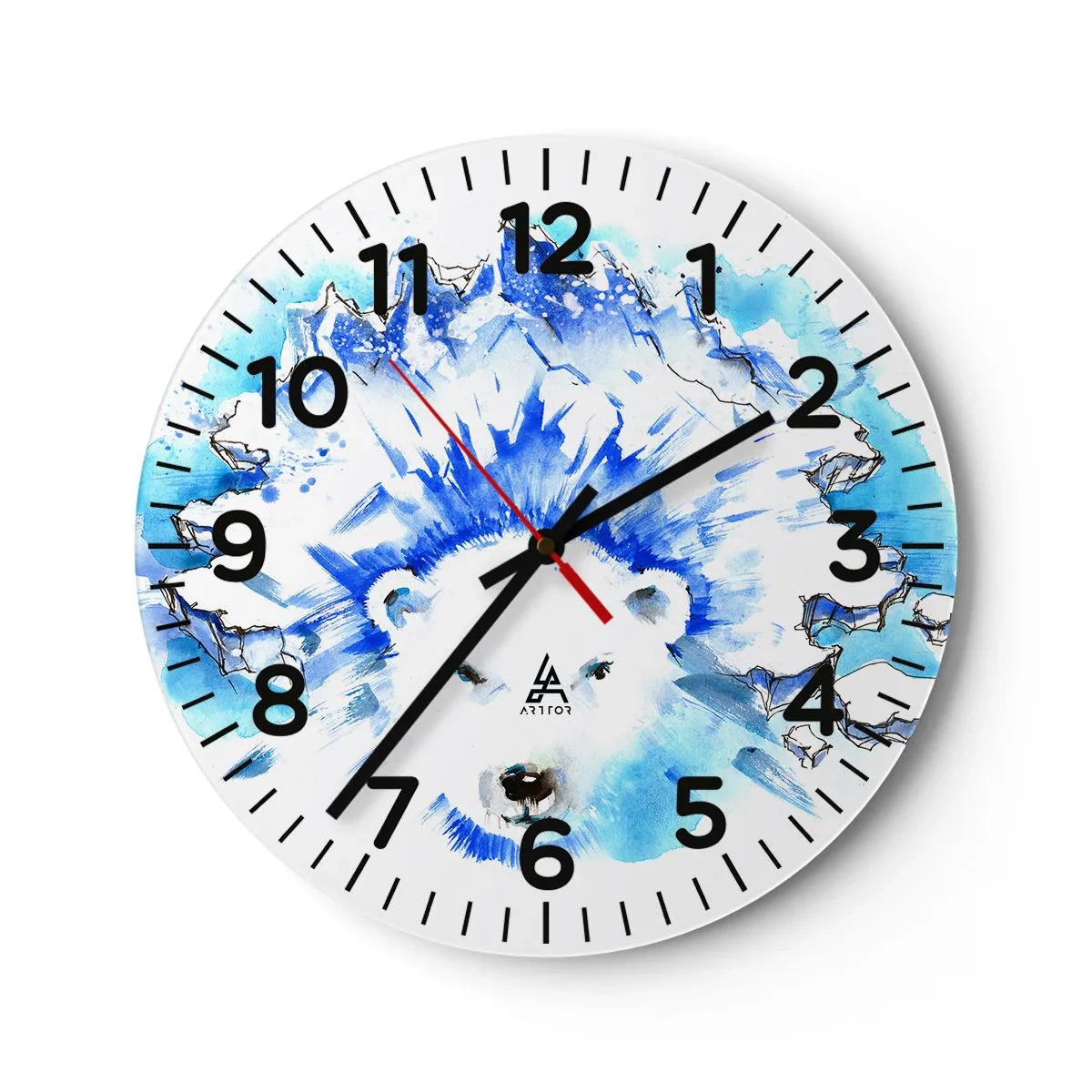 Wall clock - Clock on glass - King of Arctica in Icy Crown - 30x30 cm